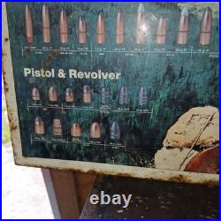 Vintage Winchester western ammunition sign metal litho printed