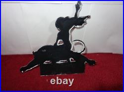 Vintage Woman? On Tiger 9 Porcelain Metal Motorcycle Center Harley Indian Sign