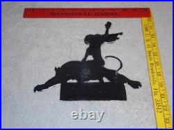 Vintage Woman? On Tiger 9 Porcelain Metal Motorcycle Center Harley Indian Sign