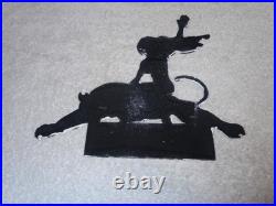 Vintage Woman? On Tiger 9 Porcelain Metal Motorcycle Center Harley Indian Sign