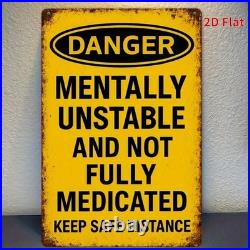 Vintage Wooden Warning Sign Rustic Yellow Black Aluminum 8x12 Plaque
