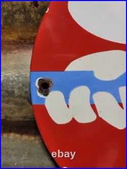 Vintage Woodstock Porcelain Sign Old 1969 Hippie Peace Music Festival New York