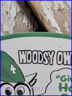 Vintage Woodsy Owl Porcelain Sign Old Forest Service Park Smokey Dont Pollute