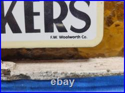 Vintage Woolworth Porcelain Sign Old Department Store Counter Dont Annoy Workers