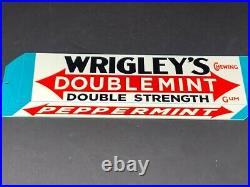 Vintage Wrigley's Double Mint Gum Advertising Sign 16 Metal Gasoline Oil Sign