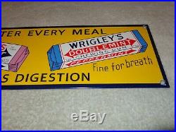 Vintage Wrigley's Spearmint & Doublemint Gum 15 Porcelain Metal Candy Gas Sign