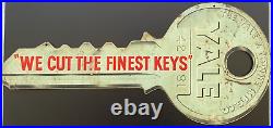 Vintage Yale Key Advertising Trade Shop Metal Sign Double Sided See Description