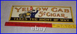Vintage Yellow Cab Cigar Takes The Right Way Policeman 18 Porcelain Metal Sign
