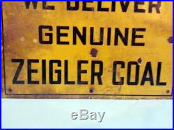 Vintage Zeigler Coal Mining Company Porcelain Metal Sign 12 X 18