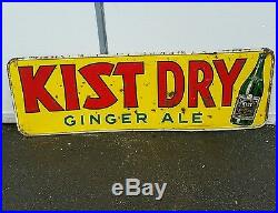 Vintage advertising kist dry ginger ale metal sign display soda