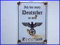 Vintage german emamel sign ww2