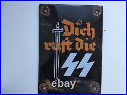 Vintage german emamel sign ww2