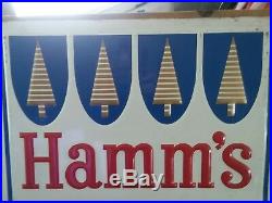 Vintage hamms beer sign. Heavy Steel metal original 1965 Lynchburg VA
