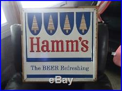 Vintage hamms beer sign. Metal original 1965 Lynchburg VA