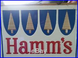 Vintage hamms beer sign. Metal original 1965 Lynchburg VA