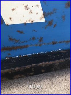 Vintage large double sided Goodyear tires metal sign and bracket. See description