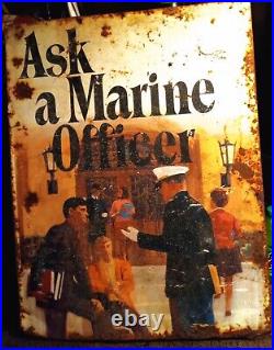 Vintage marine recruiting metal sign