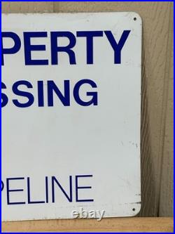 Vintage metal advertising pipeline sign Unocal 76 No Trespassing 15 x 30