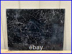 Vintage metal industrial sign Do not get on or off moving machine 18 x 24