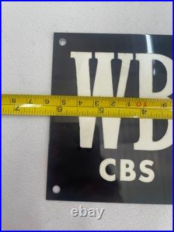 Vintage metal sign WBBM CBS Radio advertising Chicago