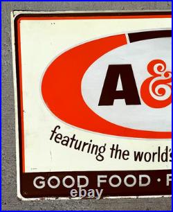 Vintage old Large A and W Soda Pop Metal Sign 36x60 inch hard to find A&W 1970