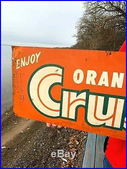 Vintage old original Orange Crush Soda Pop Metal Sign 27X19