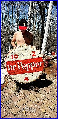 Vintage old original Rare 1963 Dr Pepper Soda Pop Metal bottle cap Sign 38X38