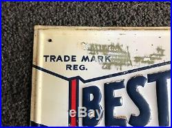 Vintage original Best Way Feeds sign- 1940/50s, metal, 10x14, barn find, rare