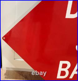 Vintage original DANGER SPEED BARRIER Sign Metal road highway hiway auto