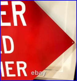 Vintage original DANGER SPEED BARRIER Sign Metal road highway hiway auto