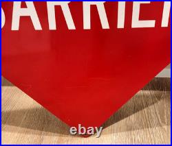 Vintage original DANGER SPEED BARRIER Sign Metal road highway hiway auto