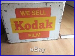 Vintage original Kodak metal tin sign, double sided, c1950s 1970s