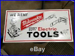 Vintage original Milwaukee tool advertising metal sign