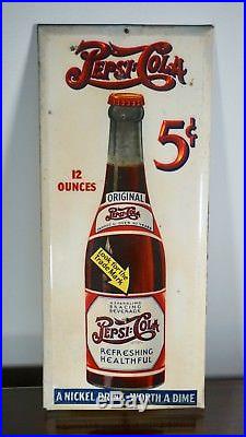 Vintage pepsi cola metal sign