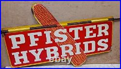 Vintage pfister Farm Seed Corn Feed metal weathervane sign Corn Graphics 2 sided