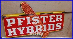 Vintage pfister Farm Seed Corn Feed metal weathervane sign Corn Graphics 2 sided