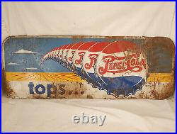 Vintage (pre-1940s) Pepsi Cola Sign-tops. Paint on Metal