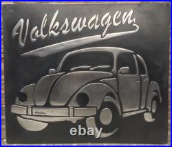 Volkswagen Beetle Vintage Metal Sign 20x24 Handmade 3D Aluminum Relief Garage