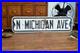 Vtg_1950s_Michigan_Ave_Embossed_Metal_Street_road_Sign_24_X_6_Retired_Antique_01_lljk