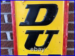 Vtg 1977 Dunlop Tires Embossed Metal Sign Vertical 60 Gas & Oil Station
