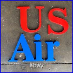 Vtg 1980s US AIR Cast Metal Sign Letters US Airways Airline Plane Aviation