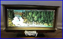 Vtg 60's 70's Olympia Beer Waterfall Motion Lighted Metal Bar Sign
