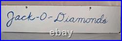 Vtg. BAR Back Room PORCELAIN SIGN SPEAKEASY Gambling Hall Jack-o-Diamonds 18X4