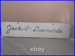 Vtg. BAR Back Room PORCELAIN SIGN SPEAKEASY Gambling Hall Jack-o-Diamonds 18X4