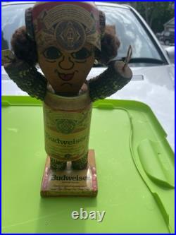 Vtg Budweiser Folk art Wood Risqué Woman Vtg Budweiser Folk art Wood Risqué Woman