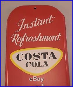 Vtg COSTA COLA Soda Metal Advertising Sign Newburgh NY Coke competitor 1946-88