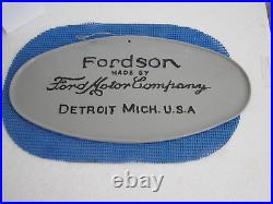 Vtg. FORDSON FORD MOTOR COMPANY SIGN, Detroit, Mich. U. S. A