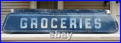 Vtg Groceries Double Sided Metal Bottom Part of Hershey's Ice Cream Sign 57x10