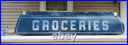Vtg Groceries Double Sided Metal Bottom Part of Hershey's Ice Cream Sign 57x10