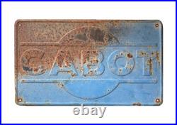 Vtg Metal Embossed Cabot Pumping Unit Oil Well Gas Petroliana Sign 13.75 x 8